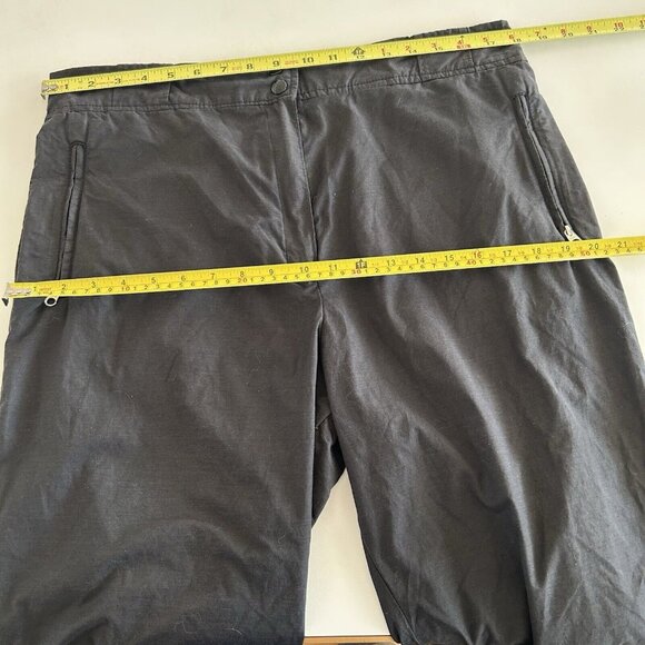 Vtg 1st Down Ruched Crop Capri Pants 16 Black Zipped Pockets Outdoor Casual Hiki - Picture 5 of 11